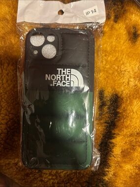 The North Face Black and Dark Green Quilted iPhone 14 Case